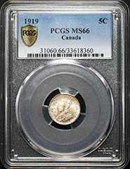 1919 5 Cents MS66
